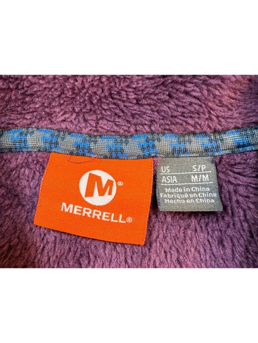 Merrell Women's Purple and Gray Hooded Fleece Jacket Small - Picture 2 of 6